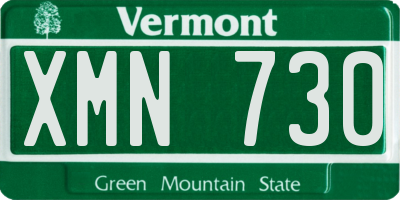 VT license plate XMN730