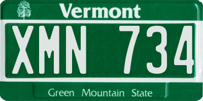 VT license plate XMN734