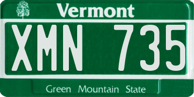 VT license plate XMN735