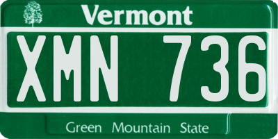 VT license plate XMN736
