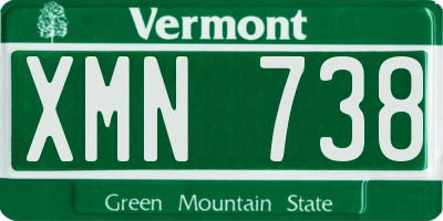 VT license plate XMN738