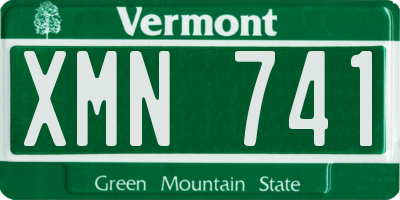 VT license plate XMN741