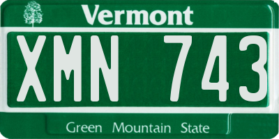 VT license plate XMN743