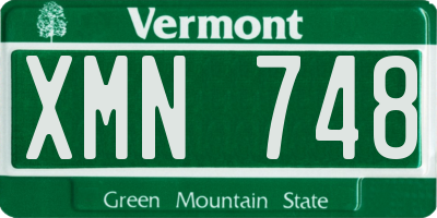 VT license plate XMN748