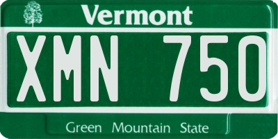 VT license plate XMN750