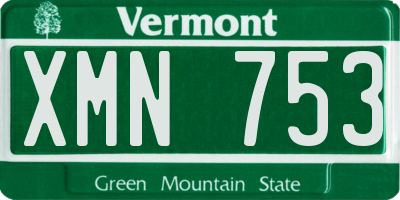 VT license plate XMN753