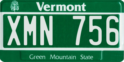 VT license plate XMN756