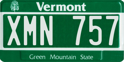 VT license plate XMN757