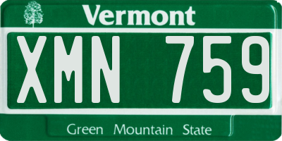 VT license plate XMN759