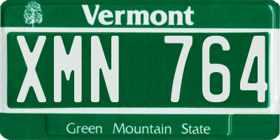 VT license plate XMN764