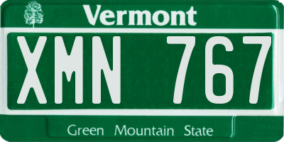 VT license plate XMN767