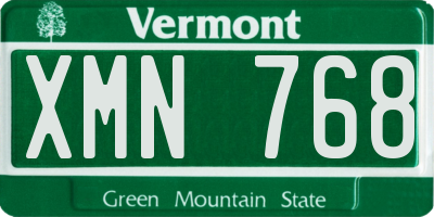 VT license plate XMN768