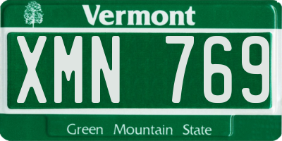 VT license plate XMN769