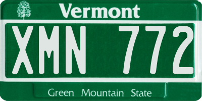 VT license plate XMN772