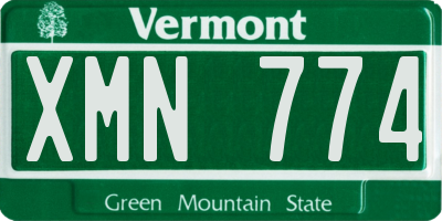 VT license plate XMN774