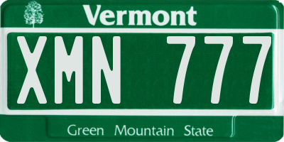 VT license plate XMN777