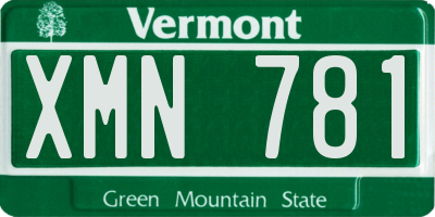 VT license plate XMN781
