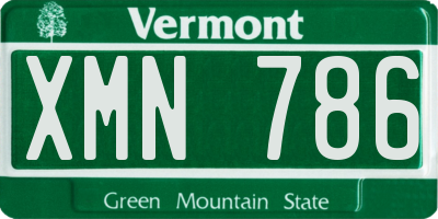 VT license plate XMN786