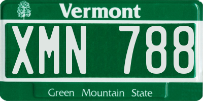 VT license plate XMN788