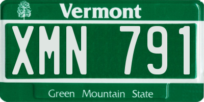 VT license plate XMN791