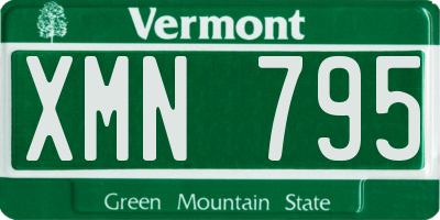 VT license plate XMN795