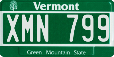 VT license plate XMN799