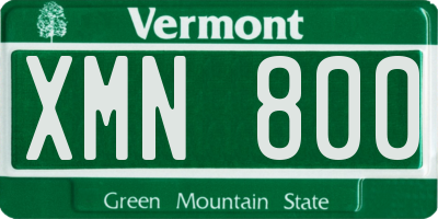VT license plate XMN800