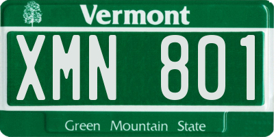 VT license plate XMN801