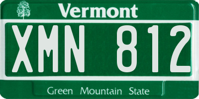 VT license plate XMN812