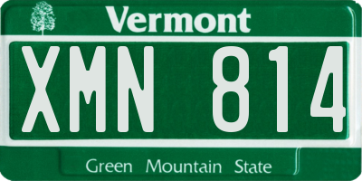VT license plate XMN814