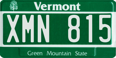 VT license plate XMN815