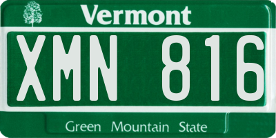 VT license plate XMN816