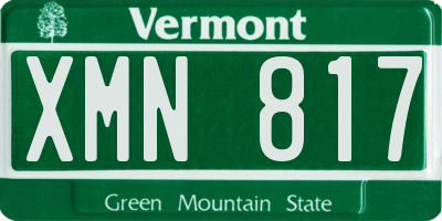 VT license plate XMN817
