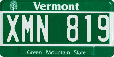 VT license plate XMN819