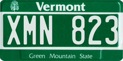 VT license plate XMN823