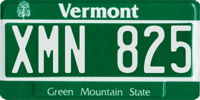 VT license plate XMN825