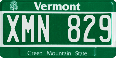 VT license plate XMN829