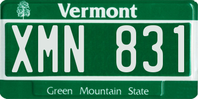 VT license plate XMN831
