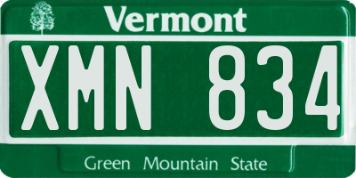 VT license plate XMN834