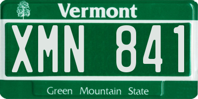 VT license plate XMN841