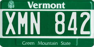 VT license plate XMN842