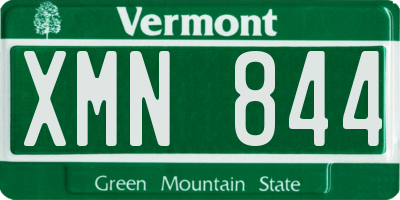 VT license plate XMN844