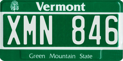 VT license plate XMN846