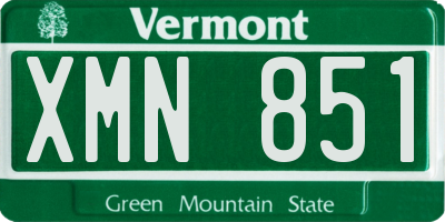 VT license plate XMN851