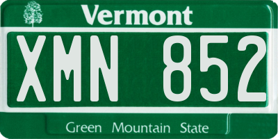 VT license plate XMN852