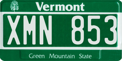 VT license plate XMN853