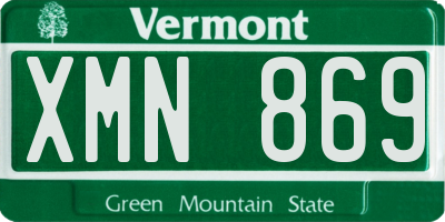 VT license plate XMN869