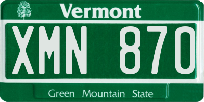 VT license plate XMN870