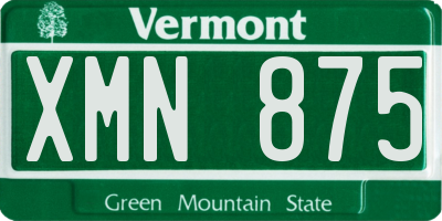 VT license plate XMN875