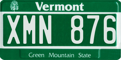 VT license plate XMN876